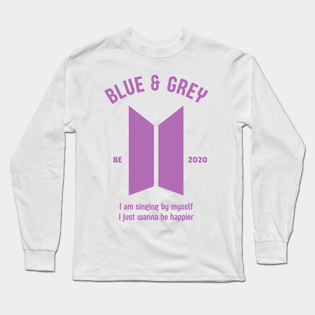 Blue & Grey - BE Long Sleeve T-Shirt by Millusti